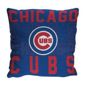 Cubs OFFICIAL MLB "Stacked" Woven Pillow; 20" x 20"